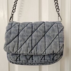 Quilted denim crossbody bag